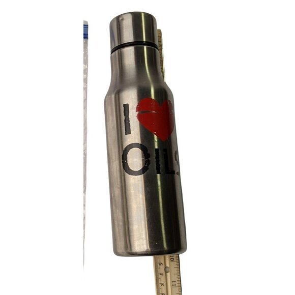 Stainless Steel "I Love Oils" Insulated Water Bottle With Screw-On Lid - Picture 4 of 4
